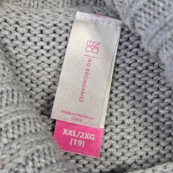 No Boundaries Womens XXL Cowl Neck Cable Knit Short Sleeve Sweater Dress Boho - Picture 4 of 6